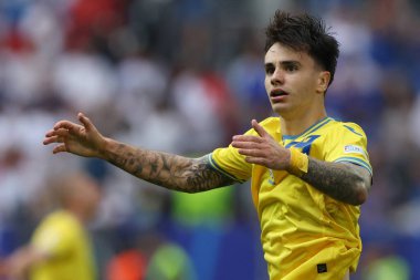 Düsseldorf, Almanya 21.06.2024: Dusseldorf 'taki Dsseldorf Arena' da Slovakya ile Ukrayna arasında oynanan E aşaması grup futbol maçı