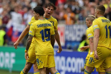 Düsseldorf, Almanya 21.06.2024: Dusseldorf 'taki Dsseldorf Arena' da Slovakya ile Ukrayna arasında oynanan E aşaması grup futbol maçı
