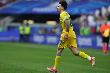 Düsseldorf, Almanya 21.06.2024: Dusseldorf 'taki Dsseldorf Arena' da Slovakya ile Ukrayna arasında oynanan E aşaması grup futbol maçı