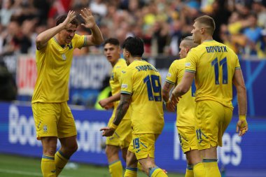 Düsseldorf, Almanya 21.06.2024: Dusseldorf 'taki Dsseldorf Arena' da Slovakya ile Ukrayna arasında oynanan E aşaması grup futbol maçı