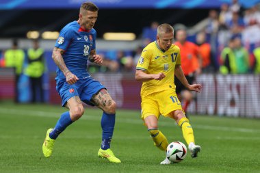 Düsseldorf, Almanya 21.06.2024: Dusseldorf 'taki Dsseldorf Arena' da Slovakya ile Ukrayna arasında oynanan E aşaması grup futbol maçı