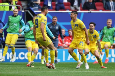 Düsseldorf, Almanya 21.06.2024: Dusseldorf 'taki Dsseldorf Arena' da Slovakya ile Ukrayna arasında oynanan E aşaması grup futbol maçı