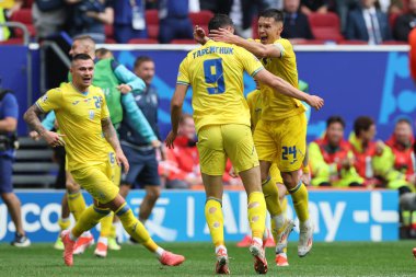 Düsseldorf, Almanya 21.06.2024: Dusseldorf 'taki Dsseldorf Arena' da Slovakya ile Ukrayna arasında oynanan E aşaması grup futbol maçı