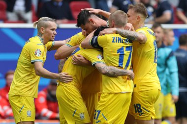 Düsseldorf, Almanya 21.06.2024: Dusseldorf 'taki Dsseldorf Arena' da Slovakya ile Ukrayna arasında oynanan E aşaması grup futbol maçı