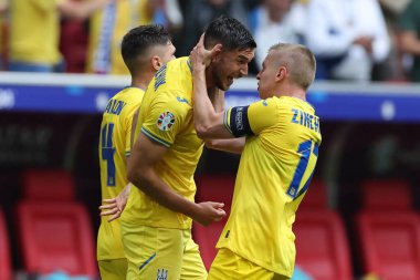 Düsseldorf, Almanya 21.06.2024: Dusseldorf 'taki Dsseldorf Arena' da Slovakya ile Ukrayna arasında oynanan E aşaması grup futbol maçı