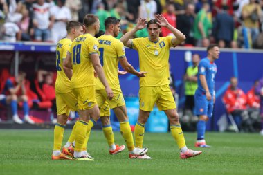 Düsseldorf, Almanya 21.06.2024: Dusseldorf 'taki Dsseldorf Arena' da Slovakya ile Ukrayna arasında oynanan E aşaması grup futbol maçı
