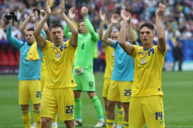 Düsseldorf, Almanya 21.06.2024: Dusseldorf 'taki Dsseldorf Arena' da Slovakya ile Ukrayna arasında oynanan E aşaması grup futbol maçı