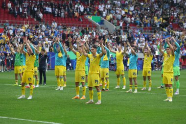 Düsseldorf, Almanya 21.06.2024: Dusseldorf 'taki Dsseldorf Arena' da Slovakya ile Ukrayna arasında oynanan E aşaması grup futbol maçı