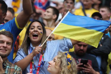 Düsseldorf, Almanya 21.06.2024: Dusseldorf 'taki Dsseldorf Arena' da Slovakya ile Ukrayna arasında oynanan E aşaması grup futbol maçı