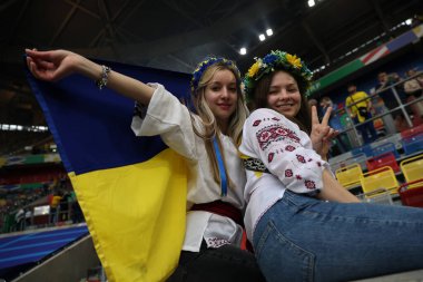 Düsseldorf, Almanya 21.06.2024: Dusseldorf 'taki Dsseldorf Arena' da Slovakya ile Ukrayna arasında oynanan E aşaması grup futbol maçı