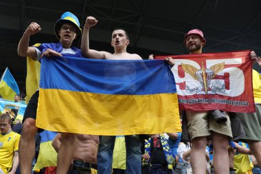 Düsseldorf, Almanya 21.06.2024: Dusseldorf 'taki Dsseldorf Arena' da Slovakya ile Ukrayna arasında oynanan E aşaması grup futbol maçı