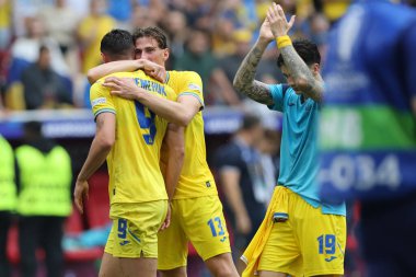 Düsseldorf, Almanya 21.06.2024: Dusseldorf 'taki Dsseldorf Arena' da Slovakya ile Ukrayna arasında oynanan E aşaması grup futbol maçı