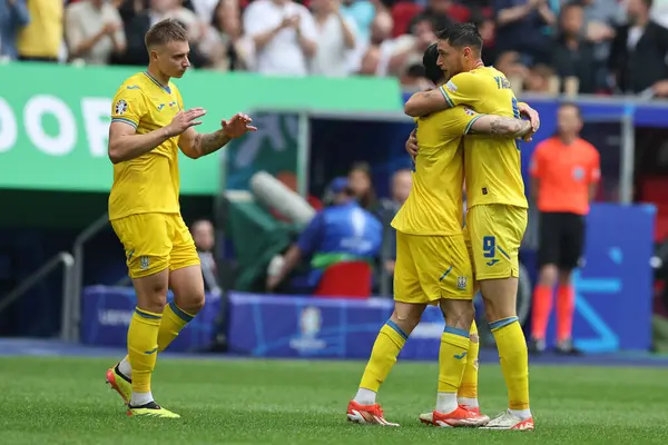 Düsseldorf, Almanya 21.06.2024: Dusseldorf 'taki Dsseldorf Arena' da Slovakya ile Ukrayna arasında oynanan E aşaması grup futbol maçı