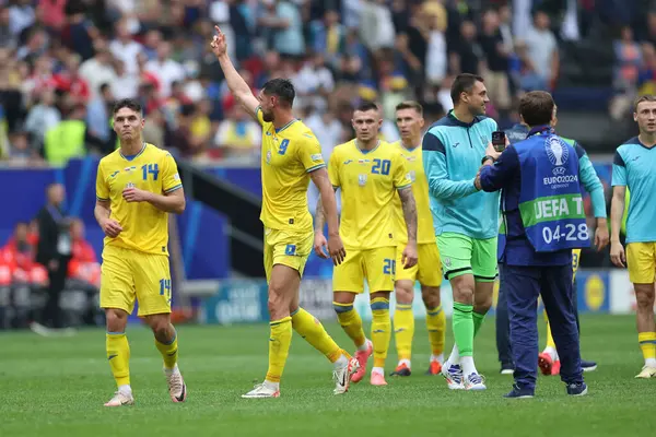 Düsseldorf, Almanya 21.06.2024: Dusseldorf 'taki Dsseldorf Arena' da Slovakya ile Ukrayna arasında oynanan E aşaması grup futbol maçı