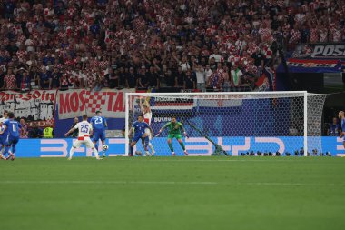Leipzig, Almanya 24.06.2024: UEFA EURO 2024 Matchday 3 maçında, Hırvatistan ile İtalya arasındaki B aşaması futbol maçı Leipzig Stadyumu 'nda gerçekleşti..