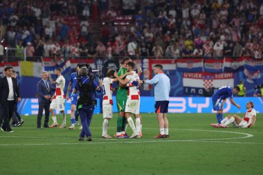 Leipzig, Almanya 24.06.2024: UEFA EURO 2024 Matchday 3 maçında, Hırvatistan ile İtalya arasındaki B aşaması futbol maçı Leipzig Stadyumu 'nda gerçekleşti..