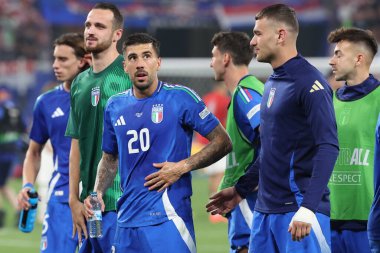 Leipzig, Almanya 24.06.2024: UEFA EURO 2024 maçının sonunda Zaccagni, Hırvatistan ile İtalya arasında Leipzig Stadyumu 'nda oynanan B aşaması futbol karşılaşması..