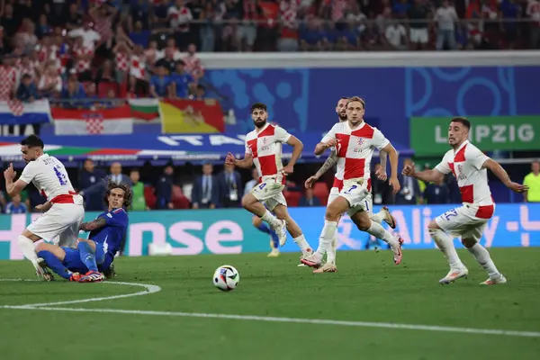 stock image Leipzig, Germany 24.06.2024: during  the UEFA EURO 2024 Matchday 3, group stage B football match between Croatia vs Italy at Leipzig Stadium.