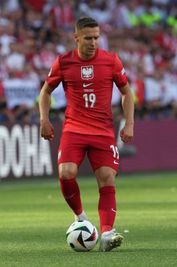Dortmund, Almanya 25.06.2024: Polonya 'dan Przemysaw Frankowski UEFA EURO 2024 Maçı sırasında, Fransa ile Polonya arasındaki D aşaması futbol maçı BVB Stadion Dortmund' da