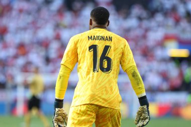 Dortmund, Almanya 25.06.2024: UEFA EURO 2024 maçında Fransız Mike Maignan, Fransa ile Polonya arasındaki D aşaması futbol maçı BVB Stadion Dortmund.