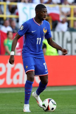 Dortmund, Almanya 25.06.2024: UEFA EURO 2024 maçında Fransız Ousmane Dembl, Fransa ile Polonya arasındaki D aşaması futbol maçı BVB Stadion Dortmund 'da