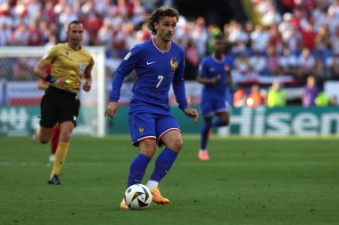 Dortmund, Almanya 25.06.2024: UEFA EURO 2024 maçında Fransız Antoine Griezmann, Fransa ile Polonya arasındaki D aşaması futbol maçı BVB Stadion Dortmund.