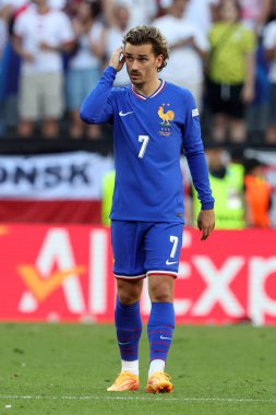 Dortmund, Almanya 25.06.2024: UEFA EURO 2024 maçında Fransız Antoine Griezmann, Fransa ile Polonya arasındaki D aşaması futbol maçı BVB Stadion Dortmund.