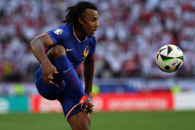 Dortmund, Almanya 25.06.2024: UEFA EURO 2024 maçında Fransız Jules Kound, Fransa ile Polonya arasındaki D aşaması futbol maçı BVB Stadion Dortmund