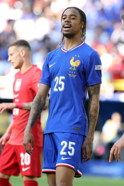 Dortmund, Almanya 25.06.2024: UEFA EURO 2024 maçında Fransız Bradley Barcola, Fransa ile Polonya arasındaki D aşaması futbol maçı BVB Stadion Dortmund.