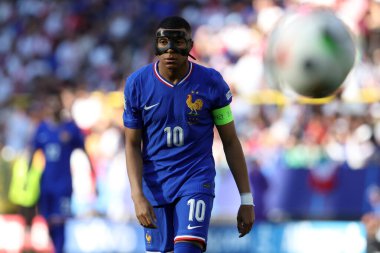 Dortmund , Germany 25.06.2024: Kylian Mbappe of France during the UEFA EURO 2024 Matchday 3, group stage D football match between France vs Poland at BVB Stadion Dortmund. clipart