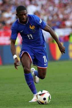 Dortmund, Almanya 25.06.2024: UEFA EURO 2024 maçında Fransız Ousmane Dembl, Fransa ile Polonya arasındaki D aşaması futbol maçı BVB Stadion Dortmund 'da.