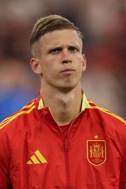 Münih, Almanya 09.07.2024: İspanya 'dan Dani Olmo UEFA EURO 2024 yarı finallerinde, İspanya ile Fransa arasında Münih Futbol Federasyonu Allianz Arena' da oynanan futbol karşılaşması