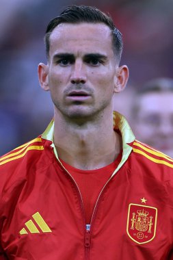 Münih, Almanya 09.07.2024: İspanya 'dan Fabian Ruiz UEFA EURO 2024 yarı finallerinde, İspanya ile Fransa arasında Münih' teki Allianz Arena maçında oynanan futbol karşılaşması