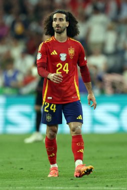 Münih, Almanya 09.07.2024: İspanya 'dan Marc Cucurella UEFA 2024 yarı finallerinde, İspanya ile Fransa arasında Münih Futbol Federasyonu Allianz Arena' da oynanan futbol maçı