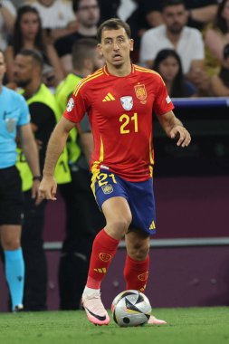 Münih, Almanya 09.07.2024: İspanya 'dan Mikel Oyarzabal UEFA 2024 yarı finallerinde, İspanya ile Fransa arasında Münih' teki Allianz Futbol Arena 'da oynanan futbol maçı