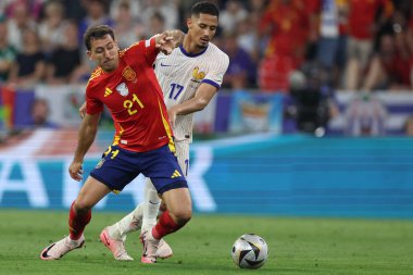 Münih, Almanya 09.07.2024: İspanya 'dan Mikel Oyarzabal, UEFA EURO 2024 yarı finalleri sırasında Fransa ile Fransa arasındaki futbol karşılaşması Münih' teki Allianz Arena 'da gerçekleşti.