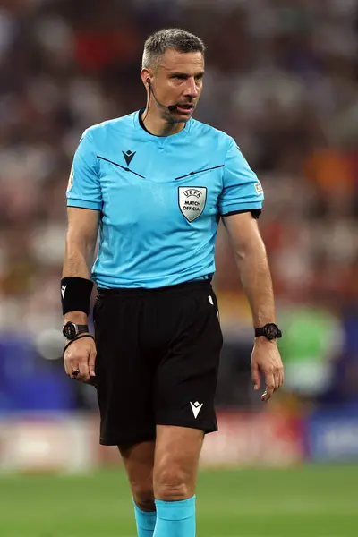 stock image Munich , Germany 09.07.2024:  Slavko Vincic during the UEFA EURO 2024 semi-finals, football match between Spain vs France at Munich Football Allianz Arena