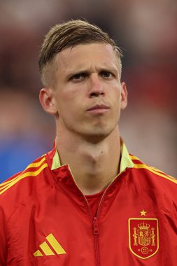 Münih, Almanya 09.07.2024: İspanya 'dan Dani Olmo UEFA EURO 2024 yarı finallerinde, İspanya ile Fransa arasında Münih Futbol Federasyonu Allianz Arena' da oynanan futbol karşılaşması