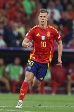 Münih, Almanya 09.07.2024: İspanya 'dan Dani Olmo UEFA EURO 2024 yarı finallerinde, İspanya ile Fransa arasında Münih Futbol Federasyonu Allianz Arena' da oynanan futbol karşılaşması