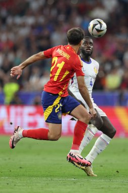 Münih, Almanya 09.07.2024: İspanya 'dan Mikel Oyarzabal UEFA 2024 yarı finallerinde, İspanya ile Fransa arasında Münih' teki Allianz Futbol Arena 'da oynanan futbol maçı