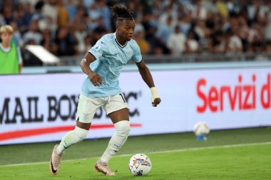 Roma, İtalya 18.08.2024: Lazio 'dan Tijjani Noslin İtalya futbol şampiyonluğu sırasında Serie A Enilive 2024-2025 karşılaşmasında SS Lazio-Venezia FC maçı 18 Ağustos 2024' te Roma 'da Stadio Olimpico' da oynanmıştır..