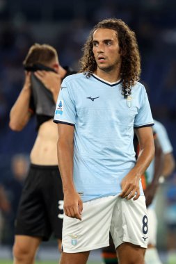 Roma, İtalya 18.08.2024: İtalyan futbolcu Matteo Guendouzi Serie A Enilive 2024-2025 karşılaşmasında 18 Ağustos 2024 'te Roma' daki Stadio Olimpico 'da SS Lazio ile Venezia FC karşılaşacak..