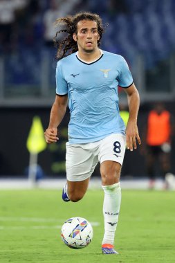 Roma, İtalya 18.08.2024: İtalyan futbolcu Matteo Guendouzi Serie A Enilive 2024-2025 karşılaşmasında 18 Ağustos 2024 'te Roma' daki Stadio Olimpico 'da SS Lazio ile Venezia FC karşılaşacak..