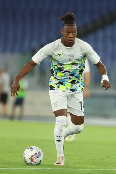 stock image Rome, Italy 18.08.2024 :  Tijjani Noslin of Lazio during  warm up before Italian football championship Serie A Enilive 2024-2025  match SS Lazio vs Venezia FC at Stadio Olimpico in Rome on August 18, 2024.