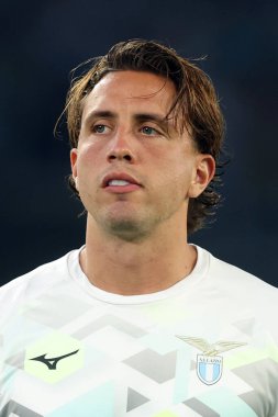 Roma, İtalya 18.08.2024: İtalya Futbol Şampiyonası sırasında Nicolo Rovella Serie A Enilive 2024-2025 karşılaşmasında SS Lazio - Venezia FC - Stadio Olimpico, 18 Ağustos 2024.