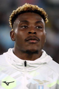 Roma, İtalya 18.08.2024: Lazio 'lu Fisayo Dele- Bashiru İtalya Futbol Şampiyonası sırasında Serie A Enilive 2024-2025 SS Lazio - Venezia FC karşılaşması 18 Ağustos 2024' te Roma 'daki Stadio Olimpico' da gerçekleşti..