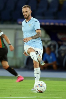 Roma, İtalya 18.08.2024: Lazio 'dan Manuel Lazzari İtalya Futbol Şampiyonası Serie A Enilive 2024-2025 karşılaşması sırasında 18 Ağustos 2024' te Roma 'daki Stadio Olimpico' da SS Lazio ile Venezia FC karşılaşacak..
