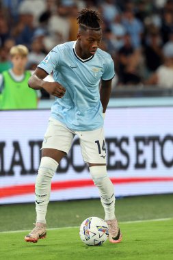 Roma, İtalya 18.08.2024: Lazio 'dan Tijjani Noslin İtalya futbol şampiyonluğu sırasında Serie A Enilive 2024-2025 karşılaşmasında SS Lazio-Venezia FC maçı 18 Ağustos 2024' te Roma 'da Stadio Olimpico' da oynanmıştır..