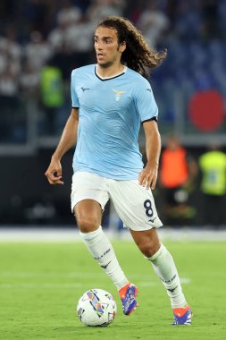Roma, İtalya 18.08.2024: İtalyan futbolcu Matteo Guendouzi Serie A Enilive 2024-2025 karşılaşmasında 18 Ağustos 2024 'te Roma' daki Stadio Olimpico 'da SS Lazio ile Venezia FC karşılaşacak..