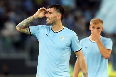 Roma, İtalya 18.08.2024: Marco Baroni teknik direktörü Lazio İtalya Futbol Şampiyonası sırasında Serie A Enilive 2024-2025 karşılaşmasında SS Lazio, Venezia FC ile 18 Ağustos 2024 'te Roma' daki Stadio Olimpico 'da karşılaştı..